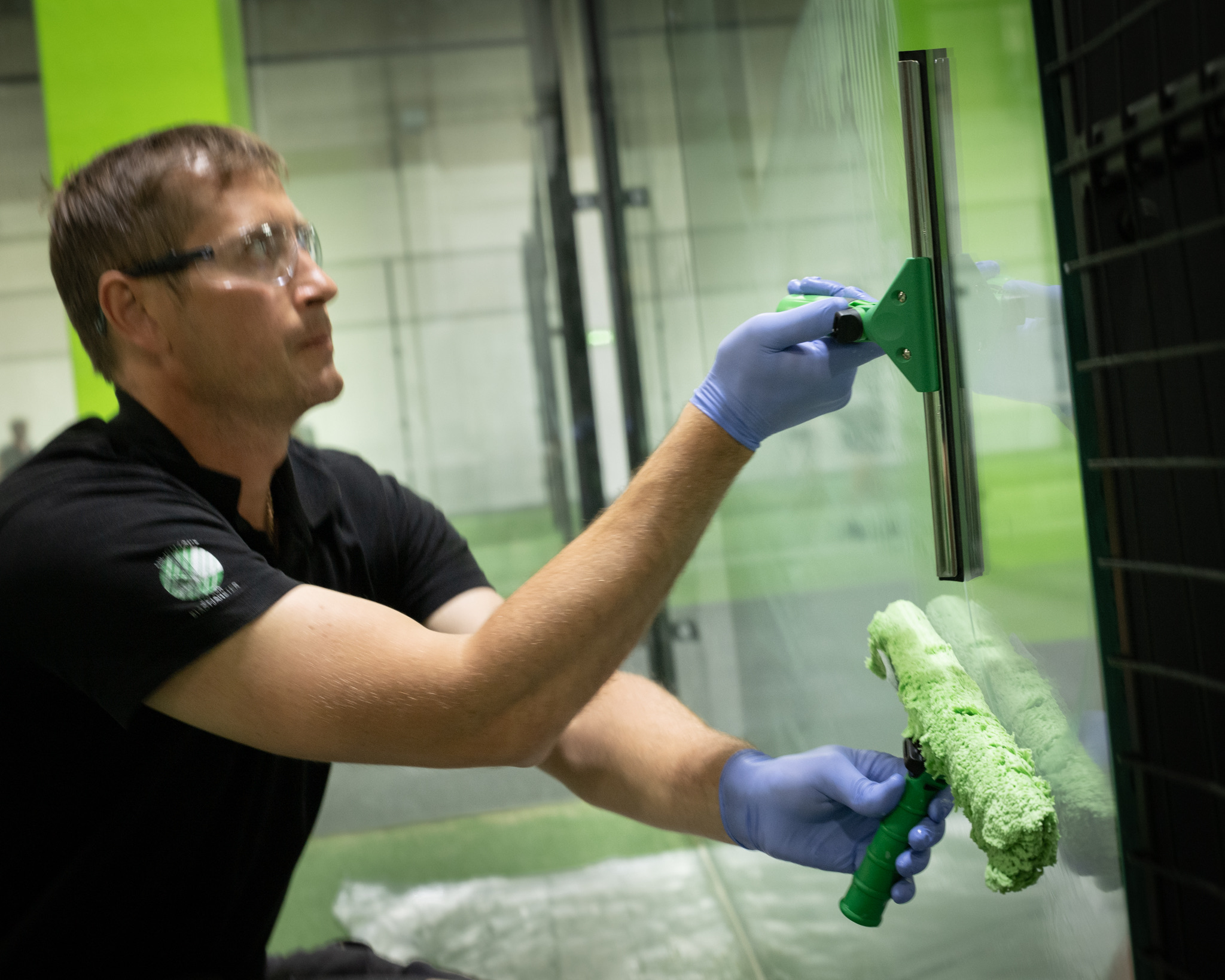 Rengöring med padel glass cleaner